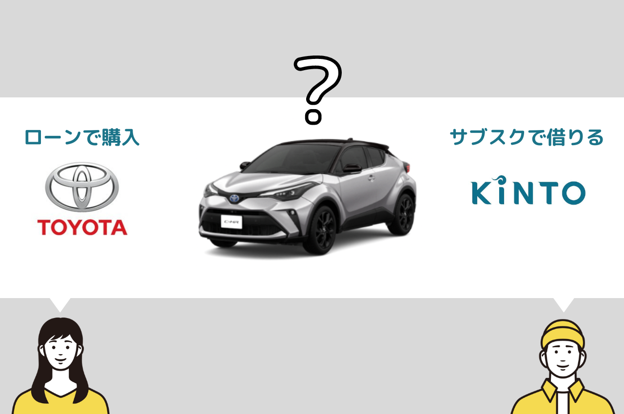 トヨタのC-HRはKINTOと購入(ローン)どっちがお得？費用、月額、納車など徹底比較