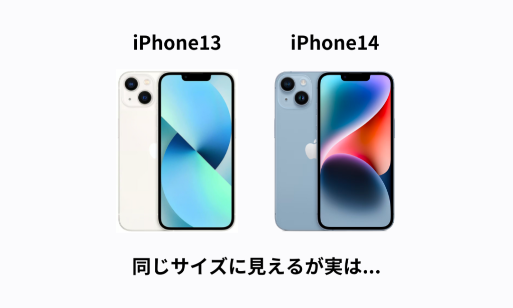 iPhone13と14の外観写真比較
