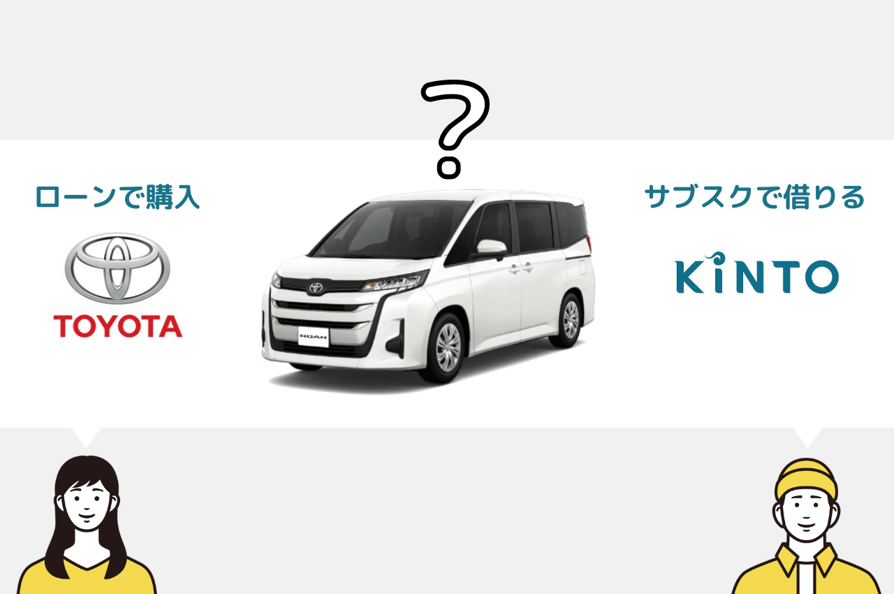 トヨタのノアはKINTOと購入(ローン)どっちがお得？費用、月額、納車など徹底比較